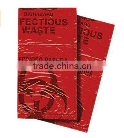 Biohazard Waste Disposable Bag, 7-10 gallon Capacity, 24" Length x 24" Width, Medium, Red (Pack of 50)