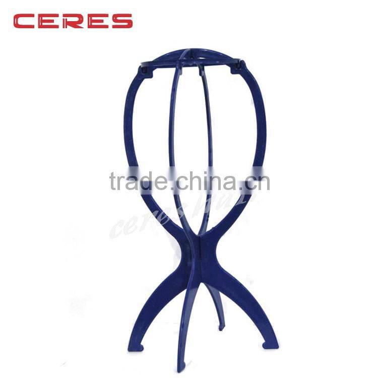 Cheap price high quality plastic wig display stand, stable folding wig stand for hair salon or shop