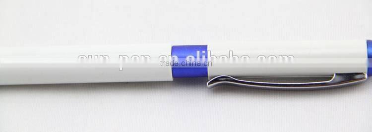 latest products in market white cheap plastic ballpoint pen