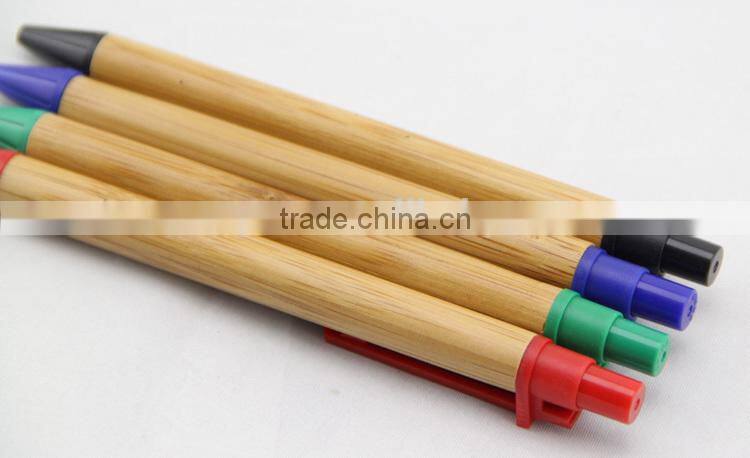 wonderful wooden ball pen with plastic clips for promotion gift
