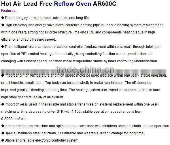 Reflow Oven/LED Soldering reflow soldering oven/SMT Convection PC control reflow oven soldering machine AR600C