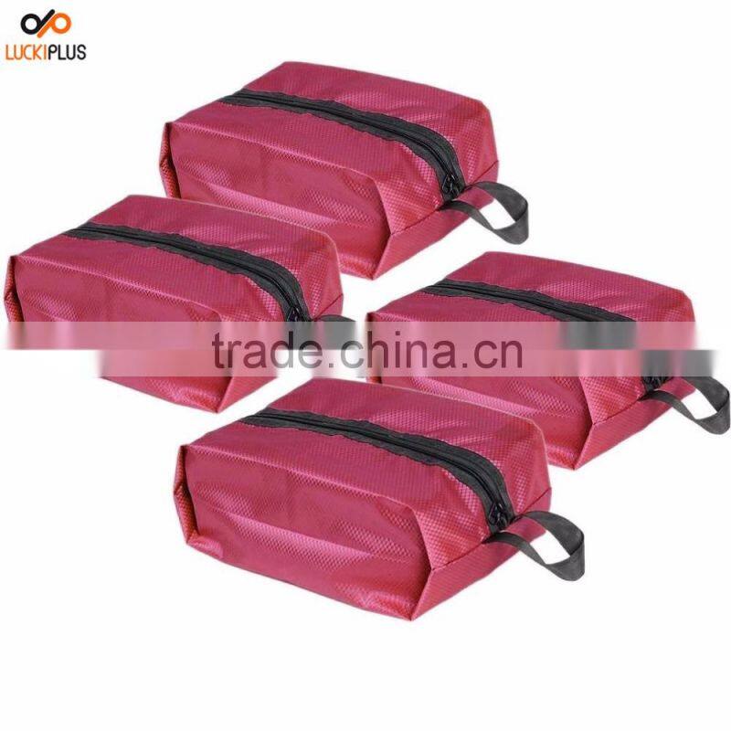 Luckiplus Portable Waterproof Nylon Travel Shoe Bags Black