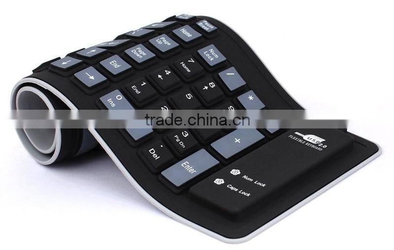 USB Wired Waterproof Rollup Keyboard for PC Notebook Laptop Foldable Silicone Keyboard
