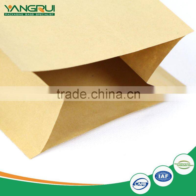 customized flat bottom coffee bag laminated foil stand up bag with zipper top