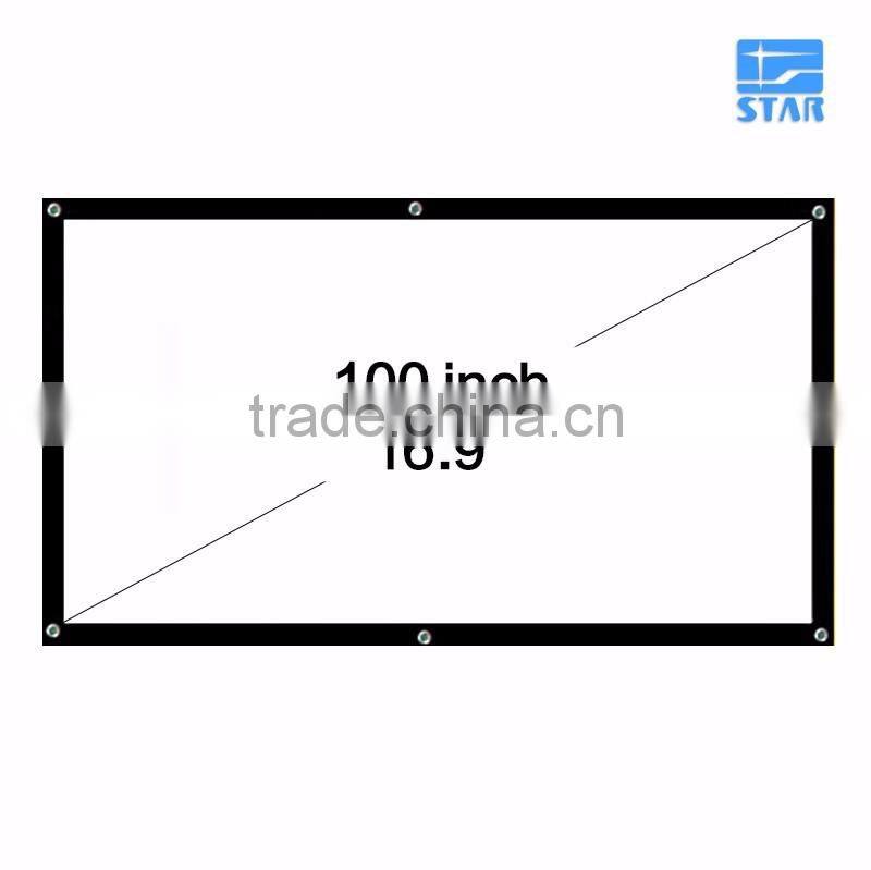 Wrap Fabric Soft fabric Home Theater 100inch 16:9 Projection HD 3D Video Projector Simple Cinema Screen with holes Portable