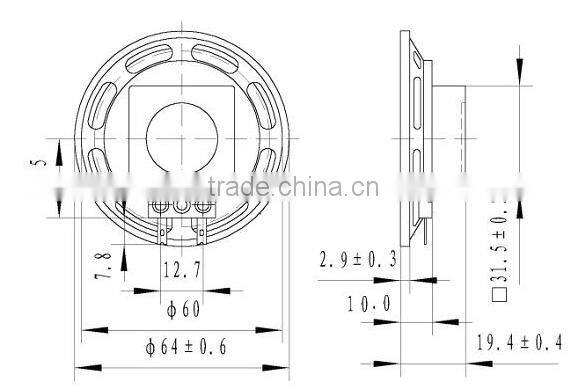 FBPS6419 8 ohm 64mm speaker round speaker 0.25w speaker (FBELE)
