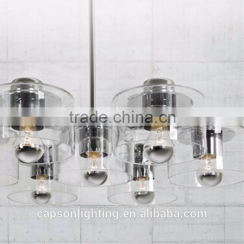 modern desingn glass shade indoor ceiling lamp with chandelier