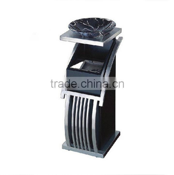 Stainless steel new concept Block ash barrels creative fashion mall trash garbage bin
