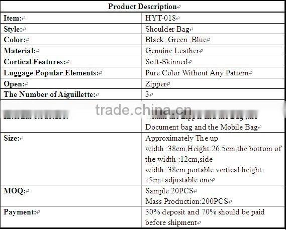 Green genuine leather special design handbags with large capacity women messenger bag