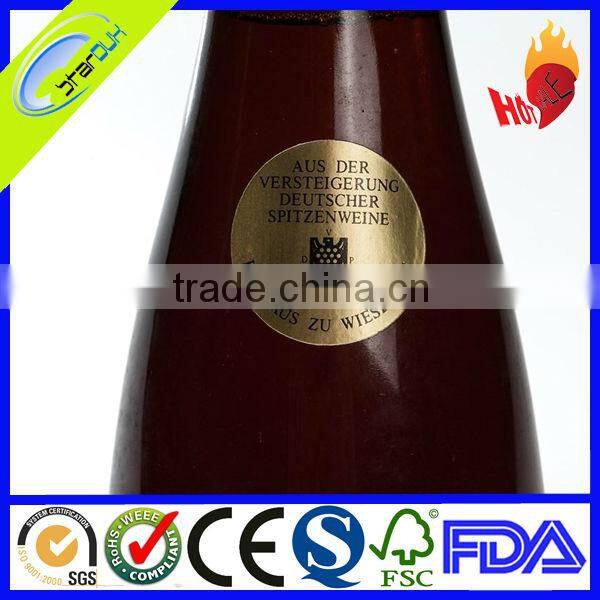 Water proof wine bottles Bopp labels