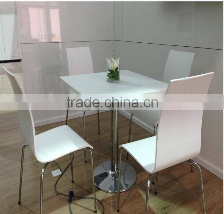High glossy artificial Stone Restaurant dining table and chairs,soid surface coffee table,KFC Table