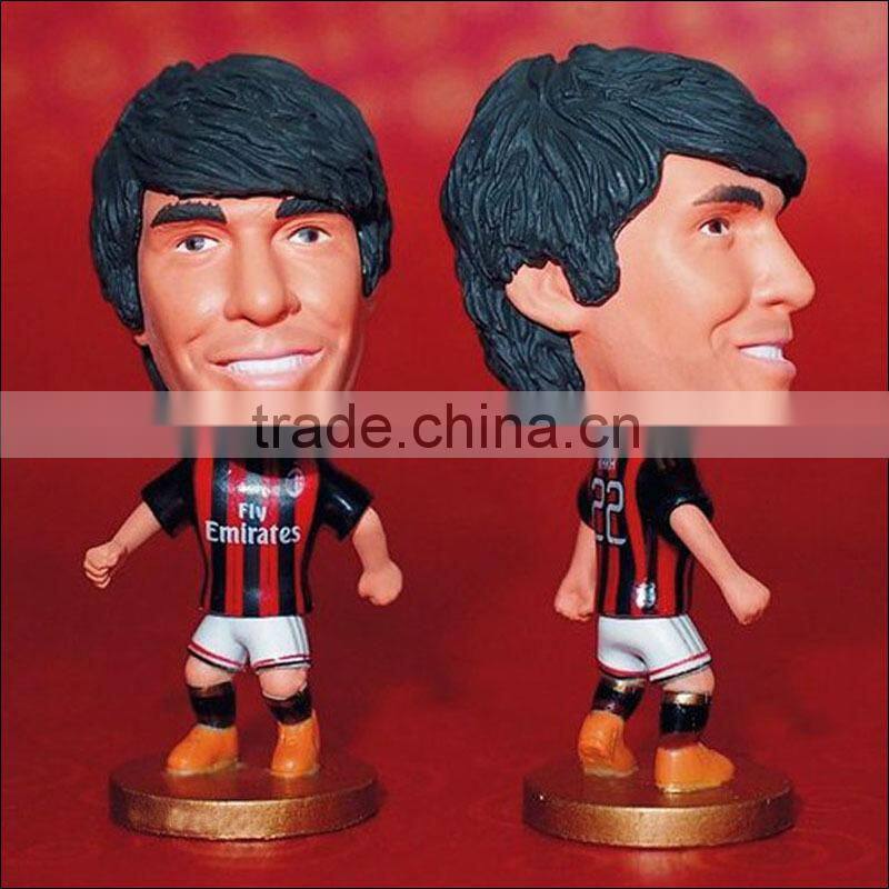 Custom 2014 New Product Football Soccer Star Doll Toy Action Figure AC Milan Balotelli Kaka Shaarawy Home Jersey Made In China