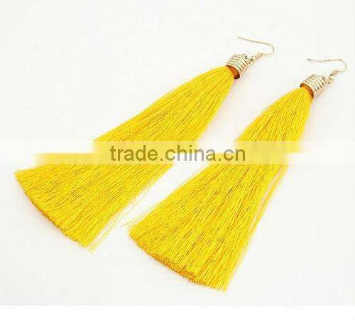 Violet polyester tassel earring,2013 hot dangle earring,Fashion jewelry
