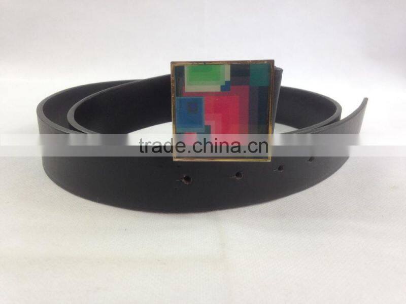 fancy square colorful rubber alloy buckle for girl