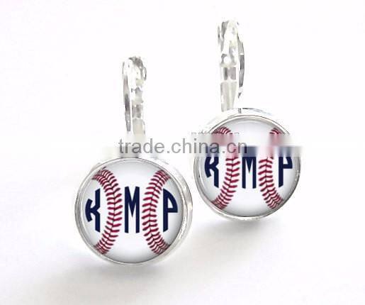 monogram earring 2016 glass new design monogram jewelry