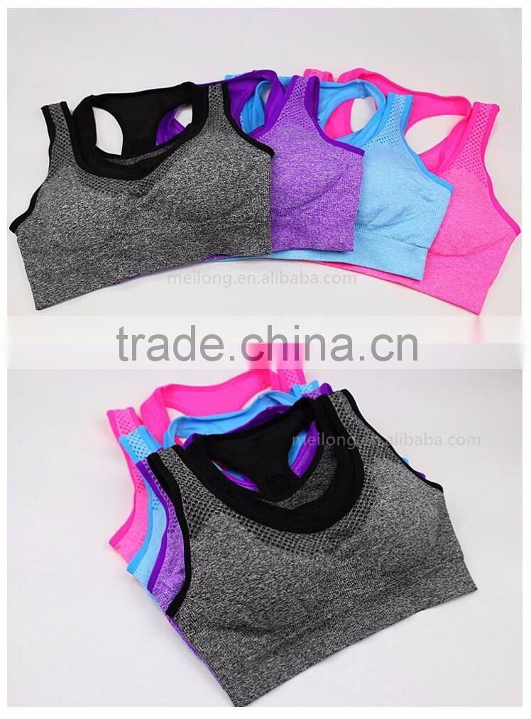 Latest hot selling custom make top quality breathable mesh yoga bra