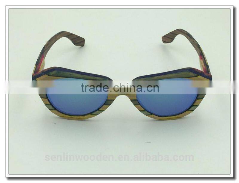 Fashion Design Bamboo Sunglasses Polarized Lenses Custom Logo Free Wooden Frame Material Wooden Sunglasses