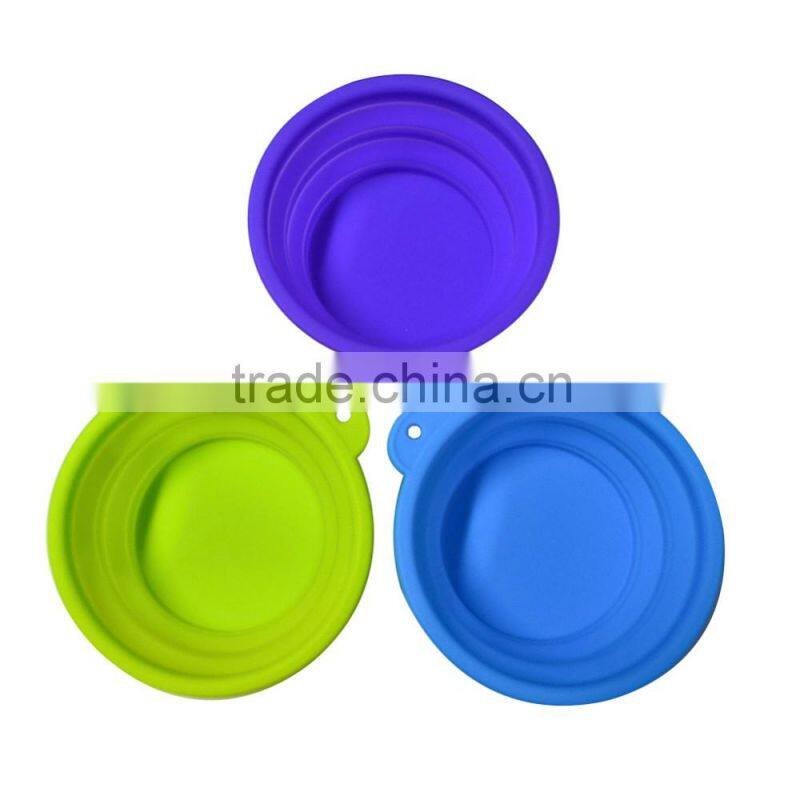 OEM printing logo non-toxic food grade collapsible pet bowls