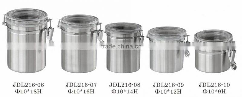 2016 stainless steel kitchen storage jar / storage box / canister set