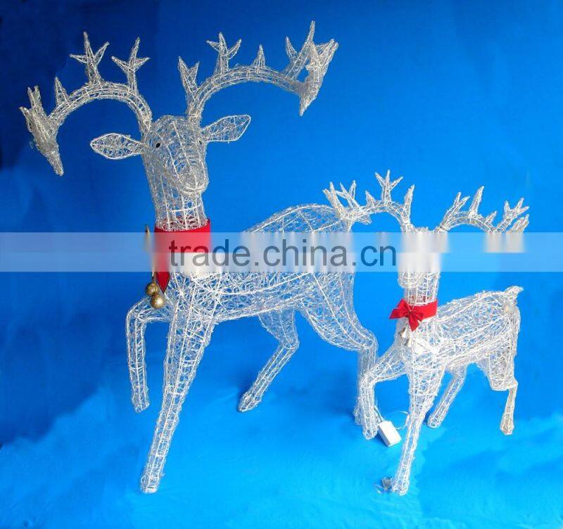 Life Size Silver Plated Christmas Deer Statue Ornaments