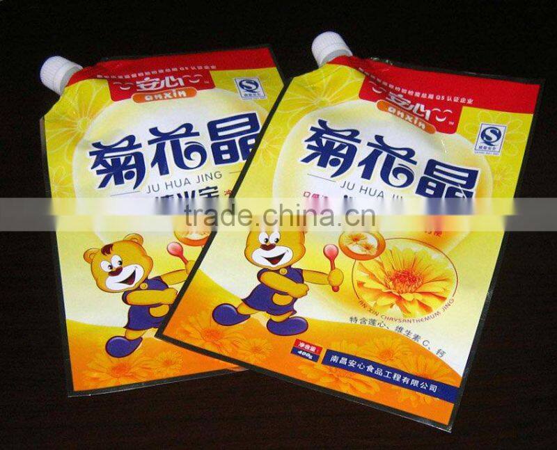 portable beverage pouch/eco-friendly juice spouted pouch