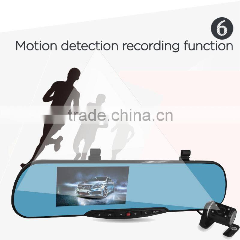 Rear camera mirror car dvr with gps tracking system