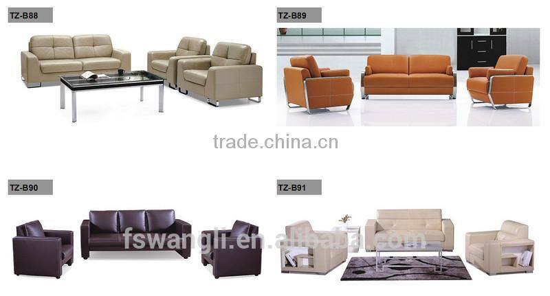 Stainless steel purple leather office sofa set