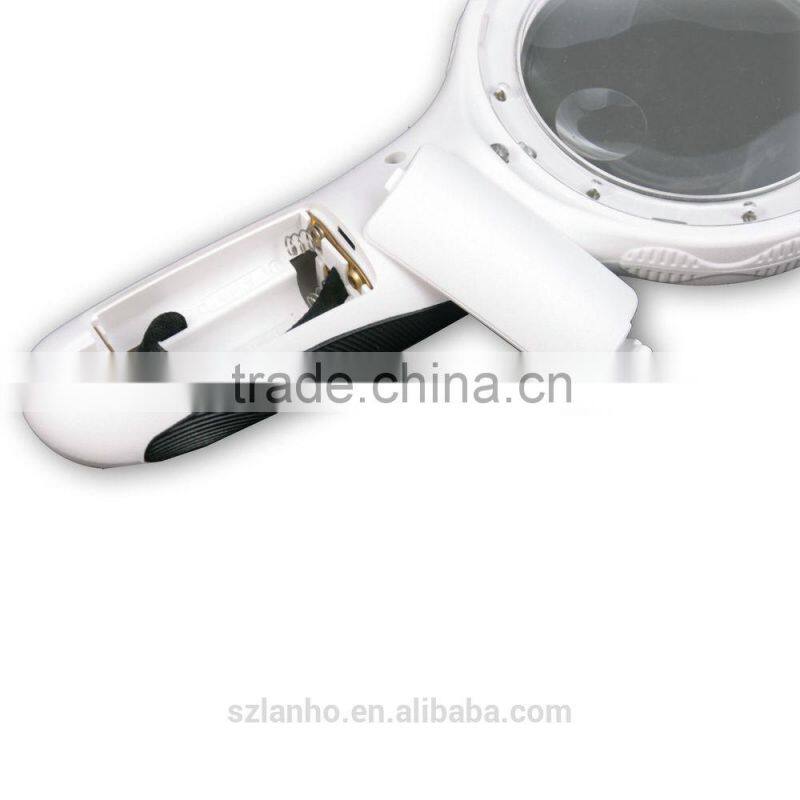 3X HANDHELD ILLUMINATED LIGHTED GLASS LENS MAGNIFIER MAGNIFYING 8 LED BULBS UV