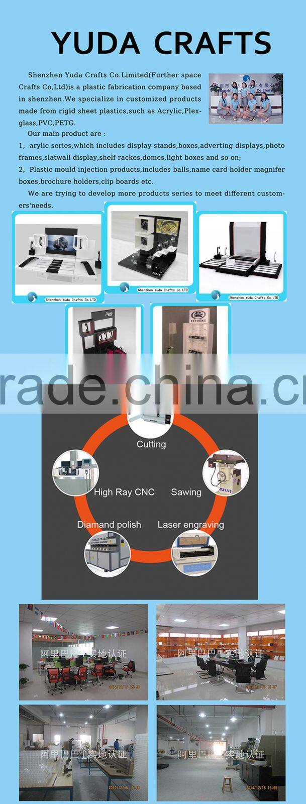 Floor standing thick wooden blocks for watch display, manafacture watch holder MDF