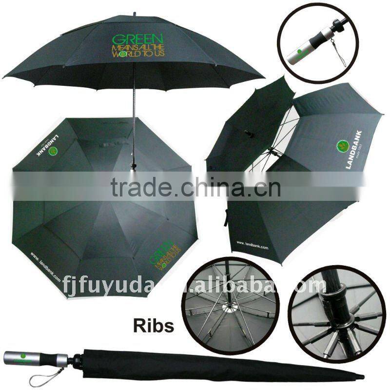 auto windproof double canopy golf umbrella