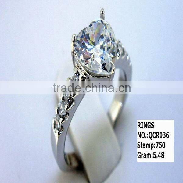 Simple desings 925 sterling silver cz ring QCR033