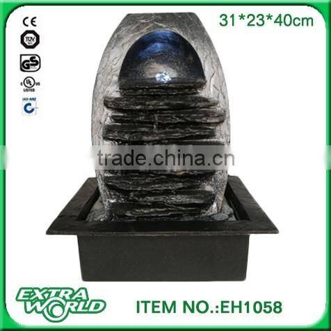 resin home decoration standing antique stone fountain