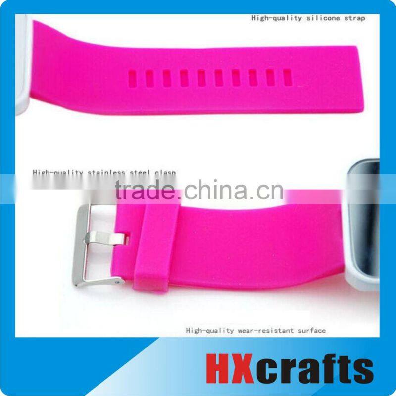 Colorful Exquisite Appearance Digital LED Mirror Watch with Soft Rubber Material