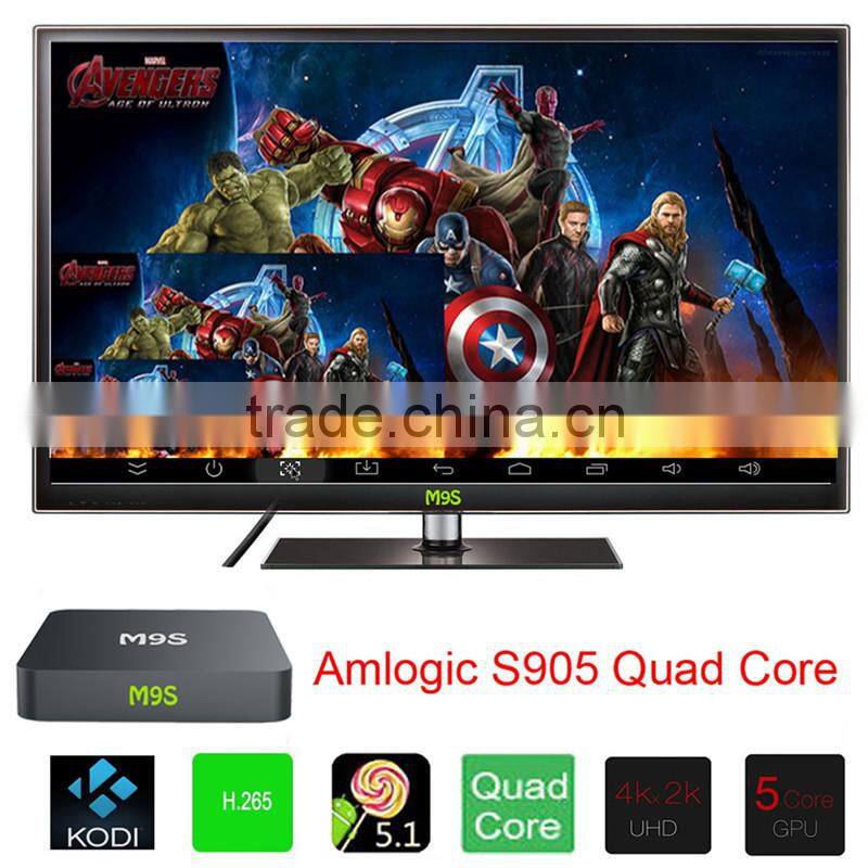 2016 New Arrival Dragonworth M9S S905 1G 8G tv box Android5.1 WIFI 2.4G Bluetooth