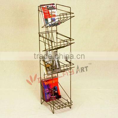 Factory customized floor standing metal display rack for magazine