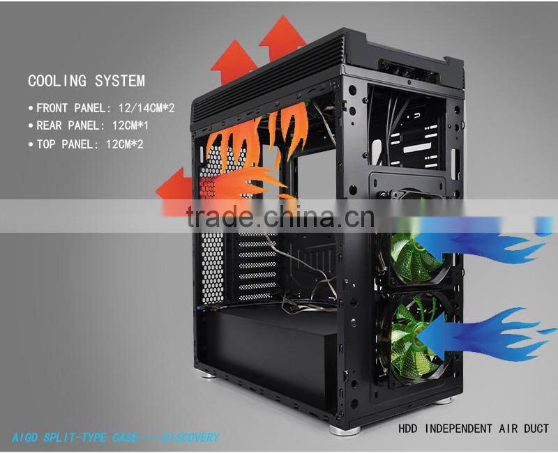 aigo Dicovery ATX water cooled DIY Split-type Gaming Computer Case