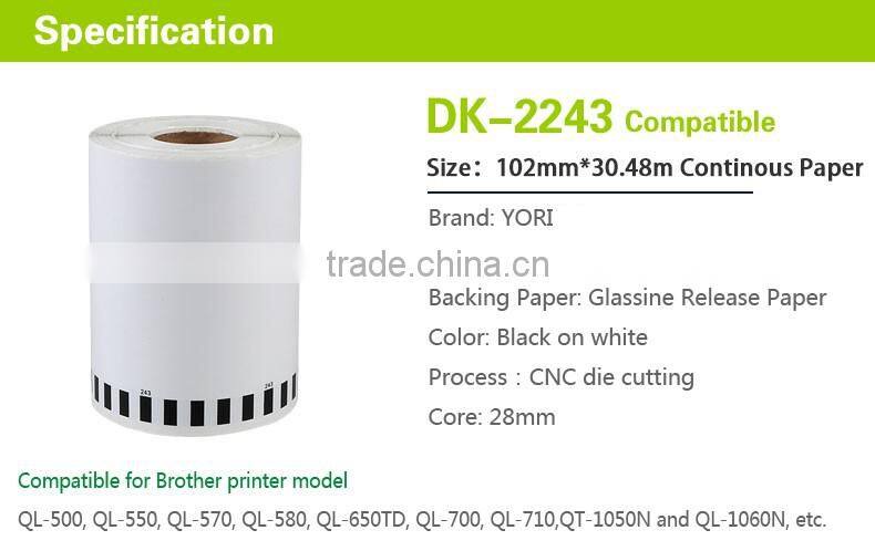 YORI custom compatible DK Labels 22243 (102mm*30.48mm)