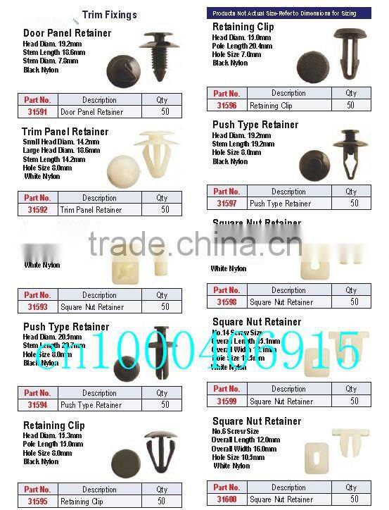 2015 High quality ZX plastic fastener/plastic blind rivets/car clips fastener