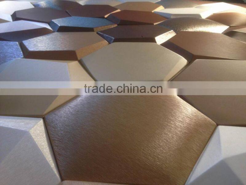 Quick decor idea 3D self -stick leather MOSAIC easy DIY Hexagon