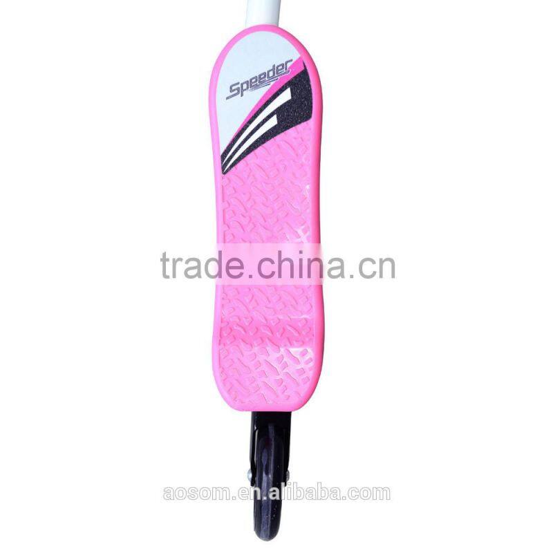 Homcom Pink/White Kids 3 Wheels Foldable Push Speeder Scooter