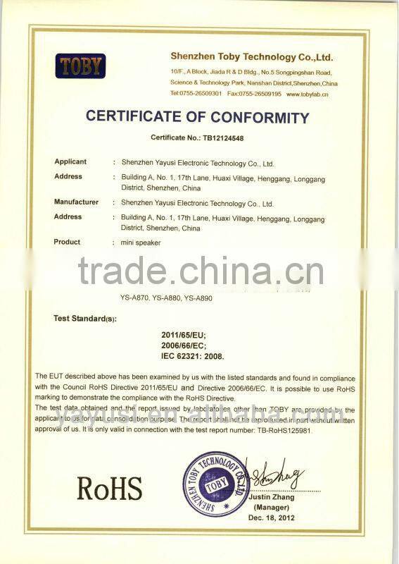 Bullet shape mini speaker /portable laptop speaker