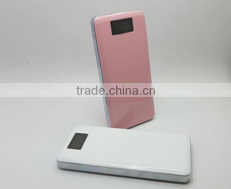 New electronic LCD screen ultra thin power bank 10000mah for iphone 6 plus