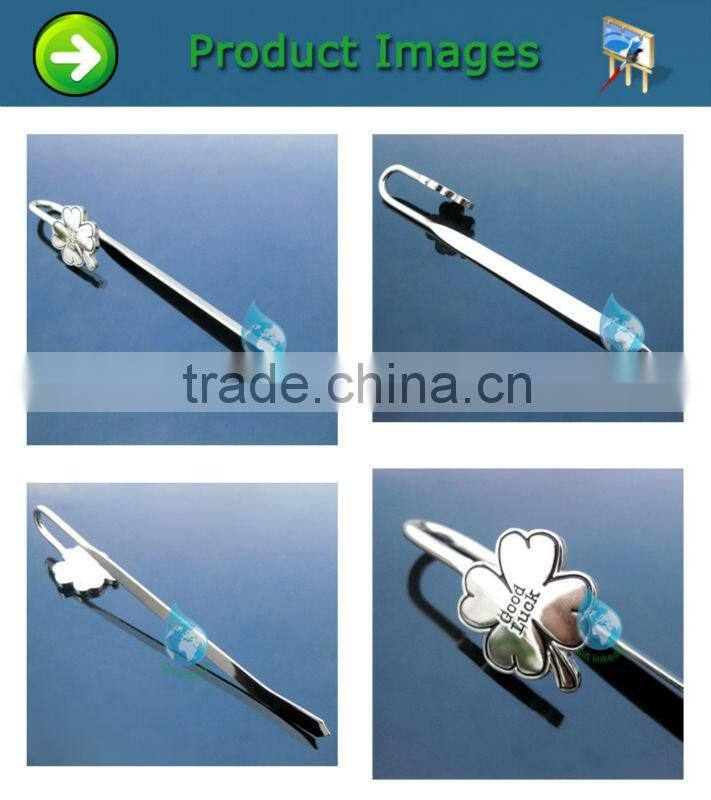 pretty flower shape metal enamel book mark gift for 2014