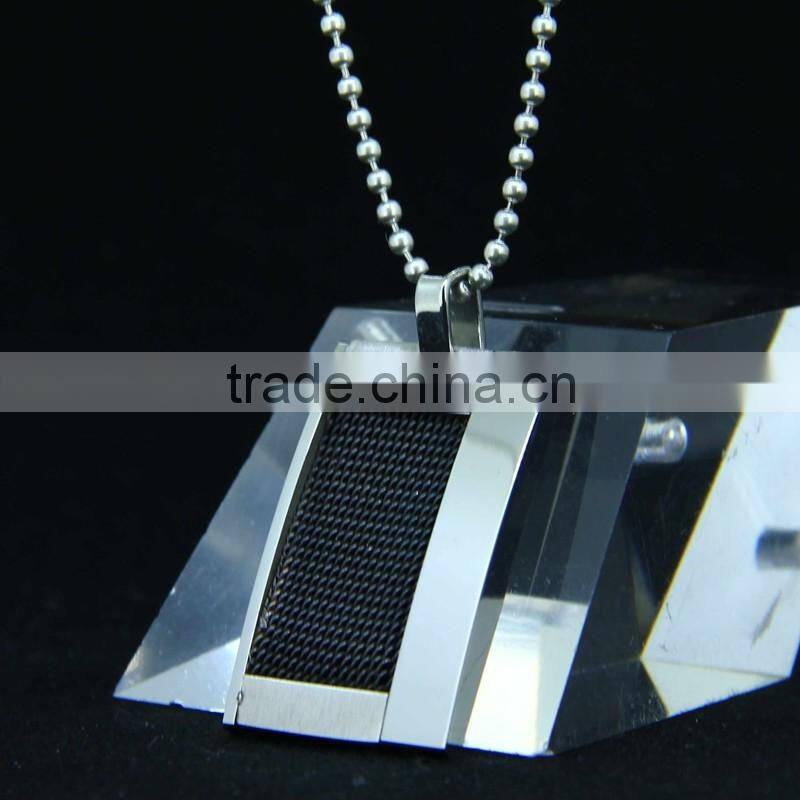 100% Authentic Material Black Tag Pendant Necklace For Man