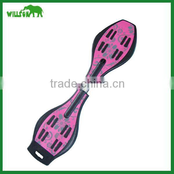 2 wheels plastic skateboard