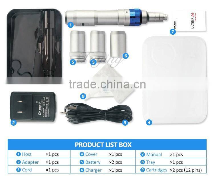 New rechargeable Dr.pen A6 Wireless Derma Pen with 2 battery dr.pen