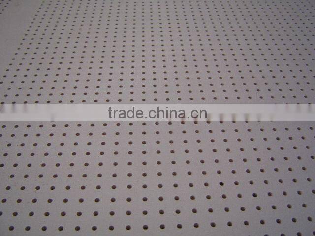 Perforated gypsum ceiling tiles