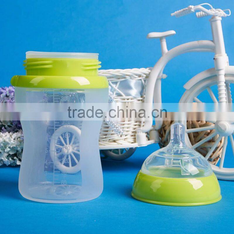 2016 unique baby bottle BPA free milk thermos silicone baby bottle wholesale