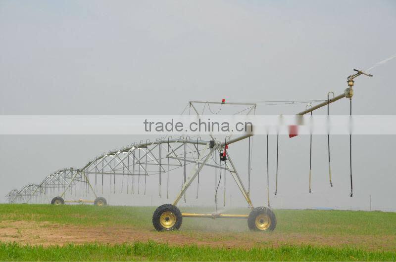 Weight drop balance pipe for farm irrigation sprinklers