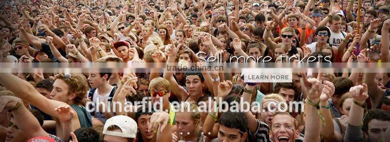 Flexible Fabric RFID Cashless Wristbands with NTAG203/213/216 Chip